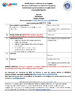 ELAC Spanish Agenda
